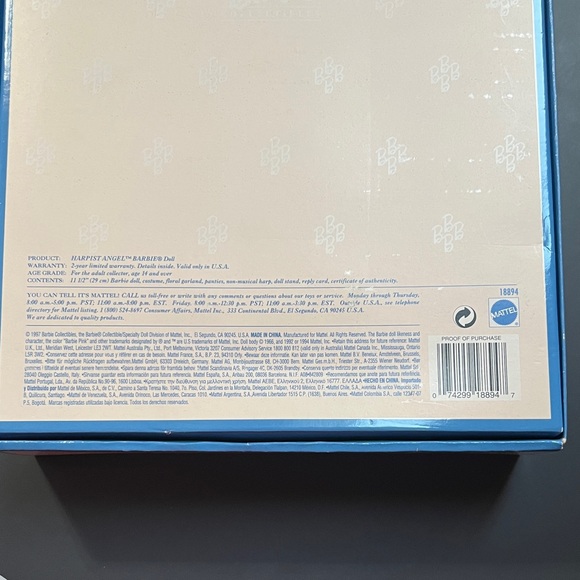 NWT Harpist Angel Vintage 1997 Barbie Angels of music Doll 18894 - Picture 9 of 9